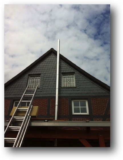 Edelstah-Schornstein für Pelletofen